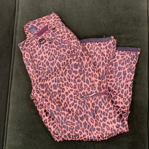 Leopard print snowboard pants